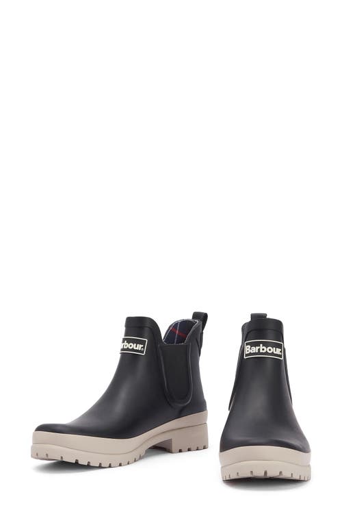 Shop Barbour Mallow Chelsea Rain Boot In Black/white Pepper