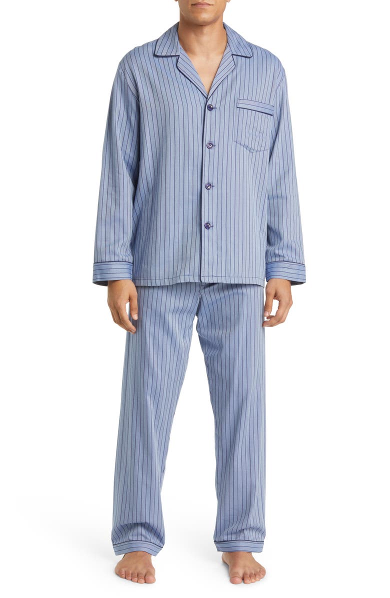 Majestic International Herringbone Stripe Cotton Pajamas | Nordstrom