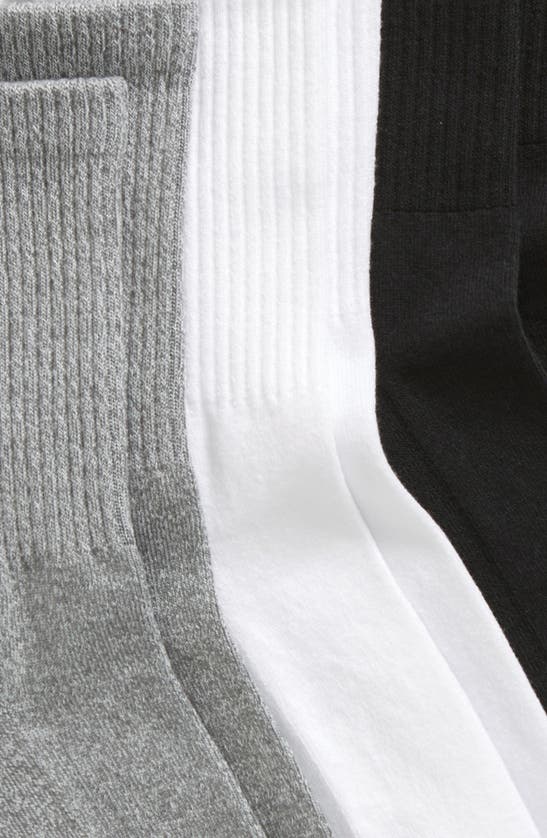 Shop Zella 3-pack Crew Socks In White Multi