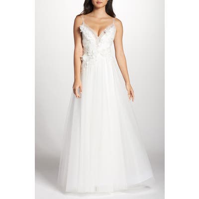 Tadashi Shoji Embellished Tulle Ballgown, Ivory