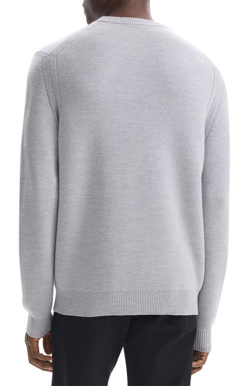 Shop Theory Honeycomb Merino Wool Crewneck Sweater In Vapor Melange - Bgk