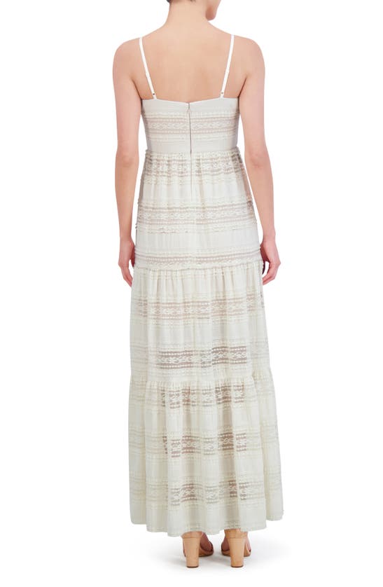 Shop Eliza J Lace Inset Detail Maxi Dress In Ivory