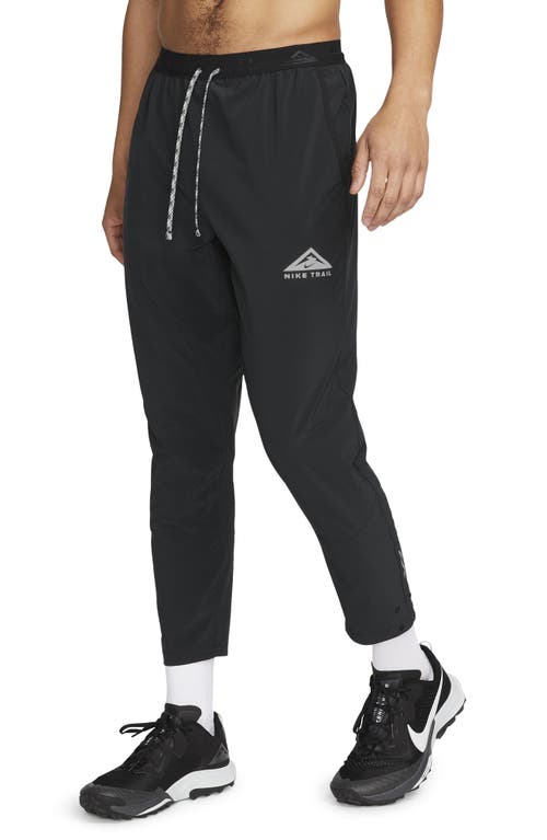 Nike Dri-FIT Trail Running Pants Black/Black/White at Nordstrom,