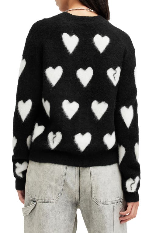 Shop Allsaints Amora Wool & Alpaca Blend Cardigan In Black/chalk White