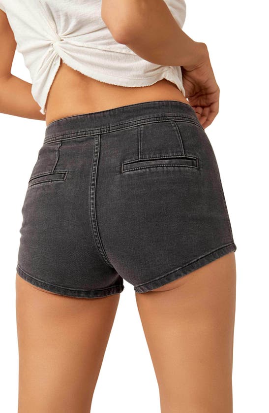 Shop Free People Honeycomb Denim Micro Shorts In Graphite