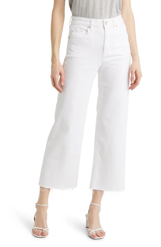 Ag Rosie Cropped High-rise Wide-leg Jeans In Modern White