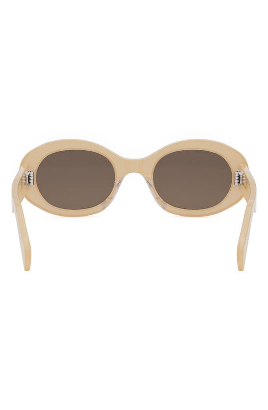 Shop Celine Triomphe 52mm Oval Sunglasses In Orange/ Other / Brown