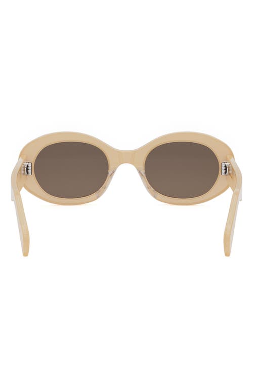 Shop Celine Triomphe 52mm Oval Sunglasses In Orange/other/brown