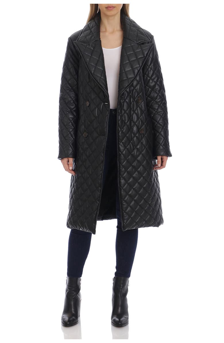 Faux Leather Quilted Trench Coat AVEC LES FILLES