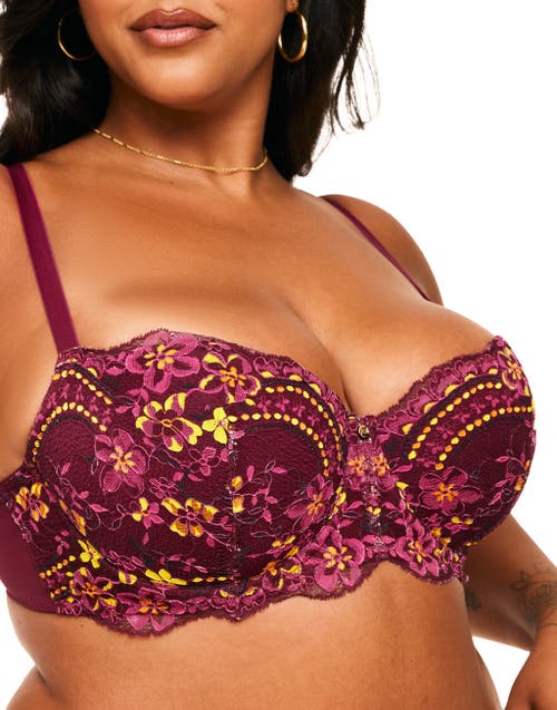 Shop Adore Me Nicholette Contour Balconette Bra In Floral Red