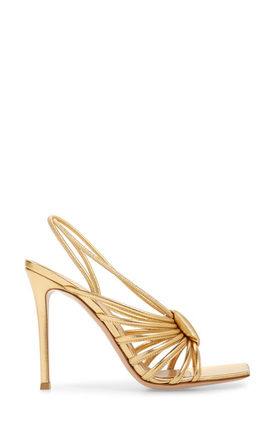 Shop Gianvito Rossi Metallic Cage Sandal In Mekong