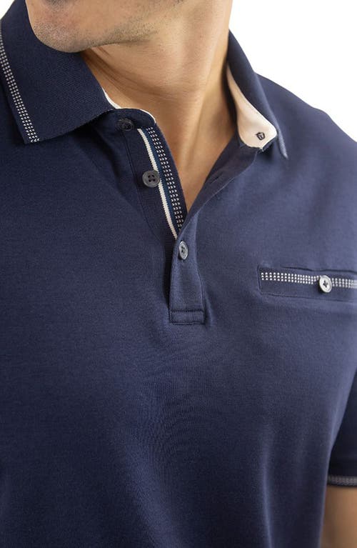 Jachs Carlyle Luxe Interlock Polo In Navy