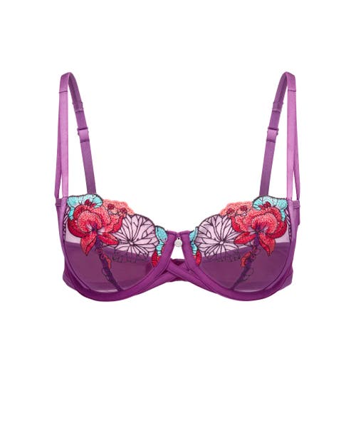 Adore Me Jayda Unlined Balconette Bra In Floral Purple