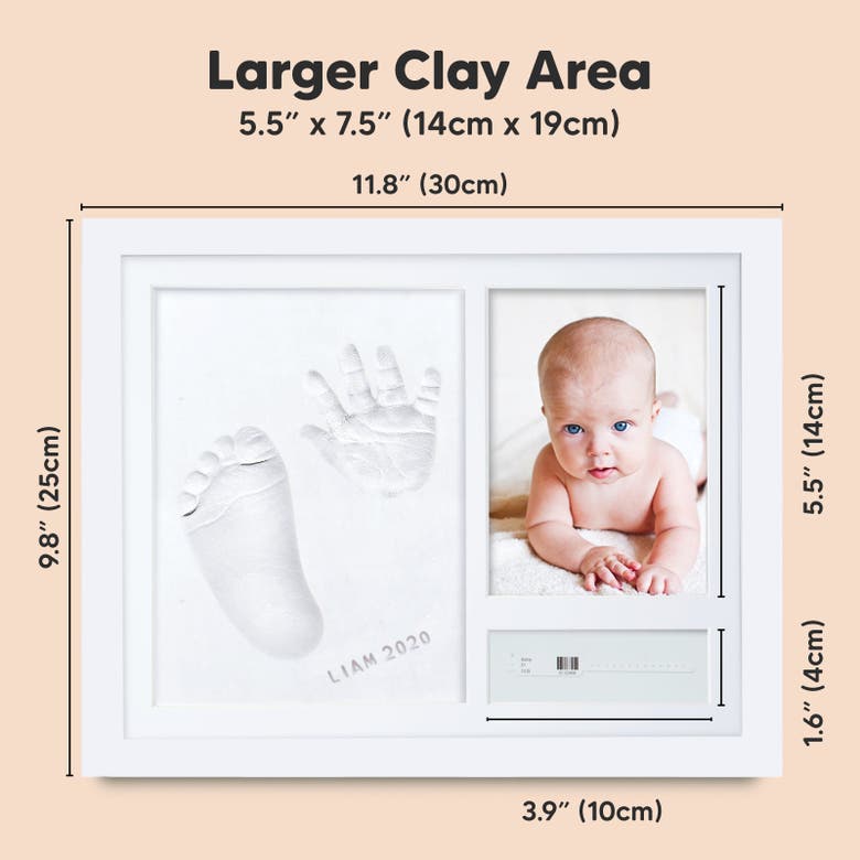 Shop Keababies Noel Baby Handprint & Footprint Keepsake Frame In Alpine White