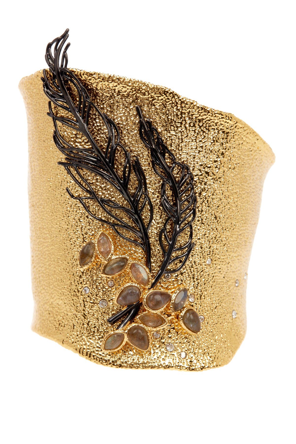 Alexis Bittar Elements Labradorite Feather Cuff Bracelet