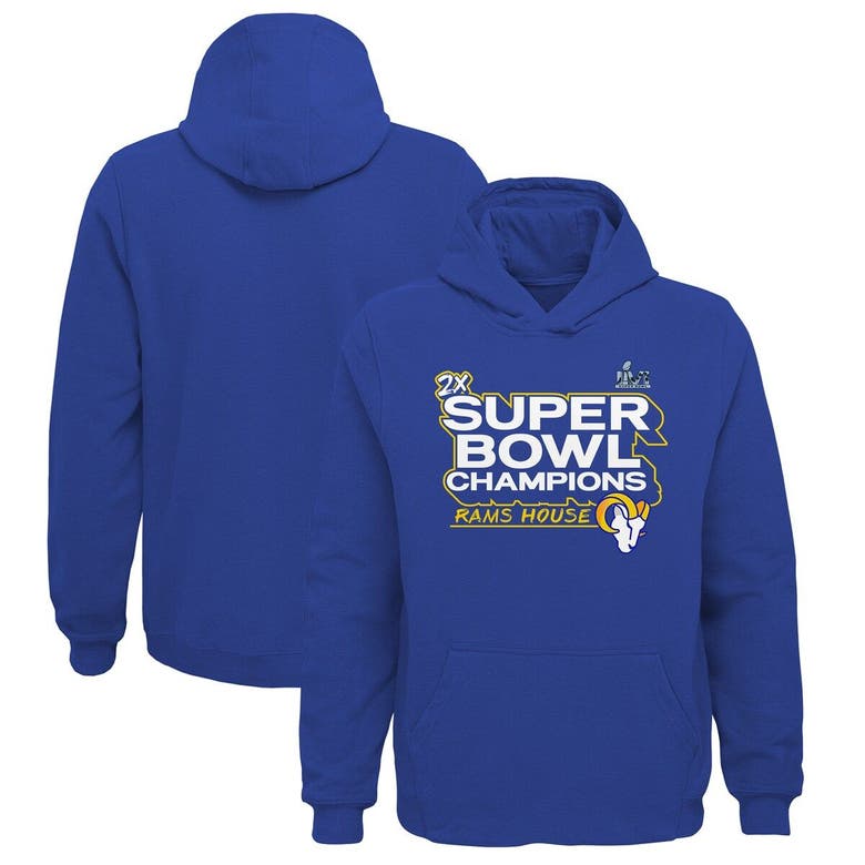 Fanatics Kids' Youth  Branded Royal Los Angeles Rams Super Bowl Lvi Champions Parade Pullover Hoodie