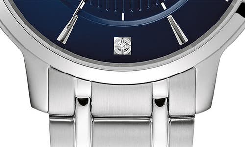 Bulova Diamond Dial Three Hand Quartz Bracelet Watch, 40mm In Silver