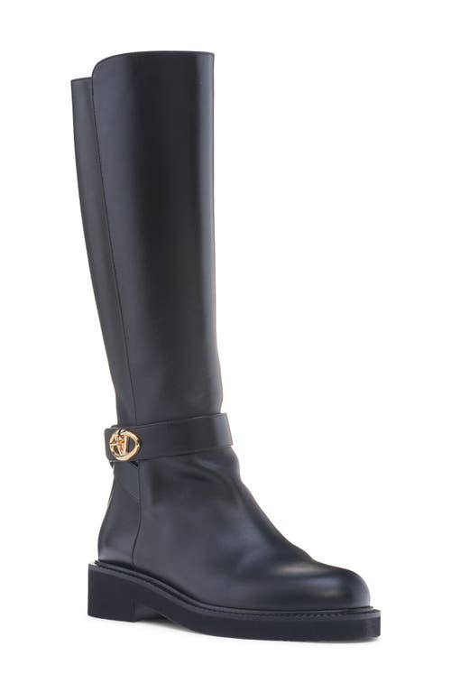 Shop Valentino Garavani Vlogo Locker Boot In Nero