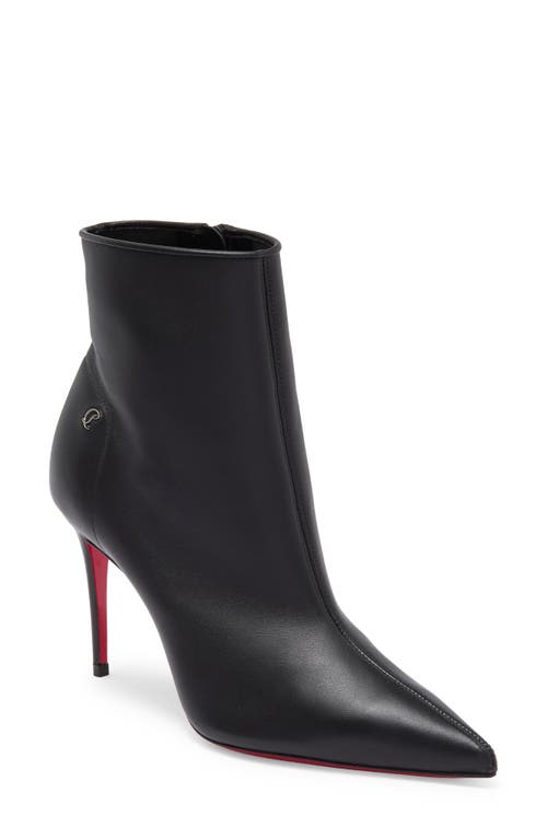 Shop Christian Louboutin Sporty Kate Pointed Toe Bootie In B439 Black/lin Black