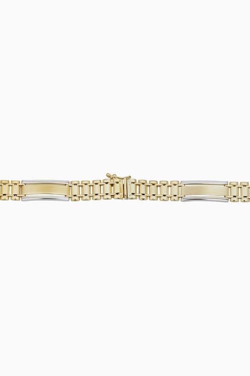 Shop Oradina 10k Two Tone Gold Bogart Bracelet In 10k Two-tone Gold