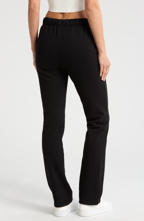 GOOD AMERICAN GOOD AMERICAN STRAIGHT LEG COTTON FLEECE SWEATPANTS 