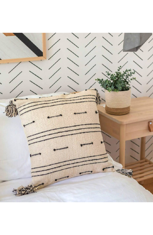 Bit Of Meraki Siara Throw Pillow In Natural/black