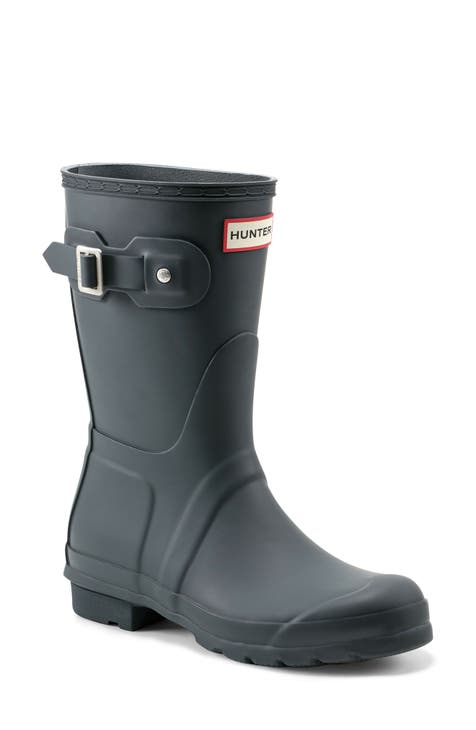 Grey ankle rain boots best sale