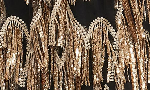 DRESS THE POPULATION DRESS THE POPULATION CALLIE SEQUIN FRINGE STRAPLESS MINIDRESS 
