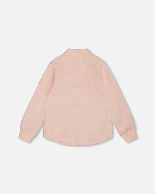 Shop Deux Par Deux Girl's Quilted Long Sleeve Overshirt Light Pink In Rose Smoke