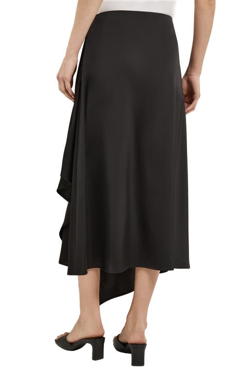Misook Asymmetrical Charmeuse Maxi Skirt In Black