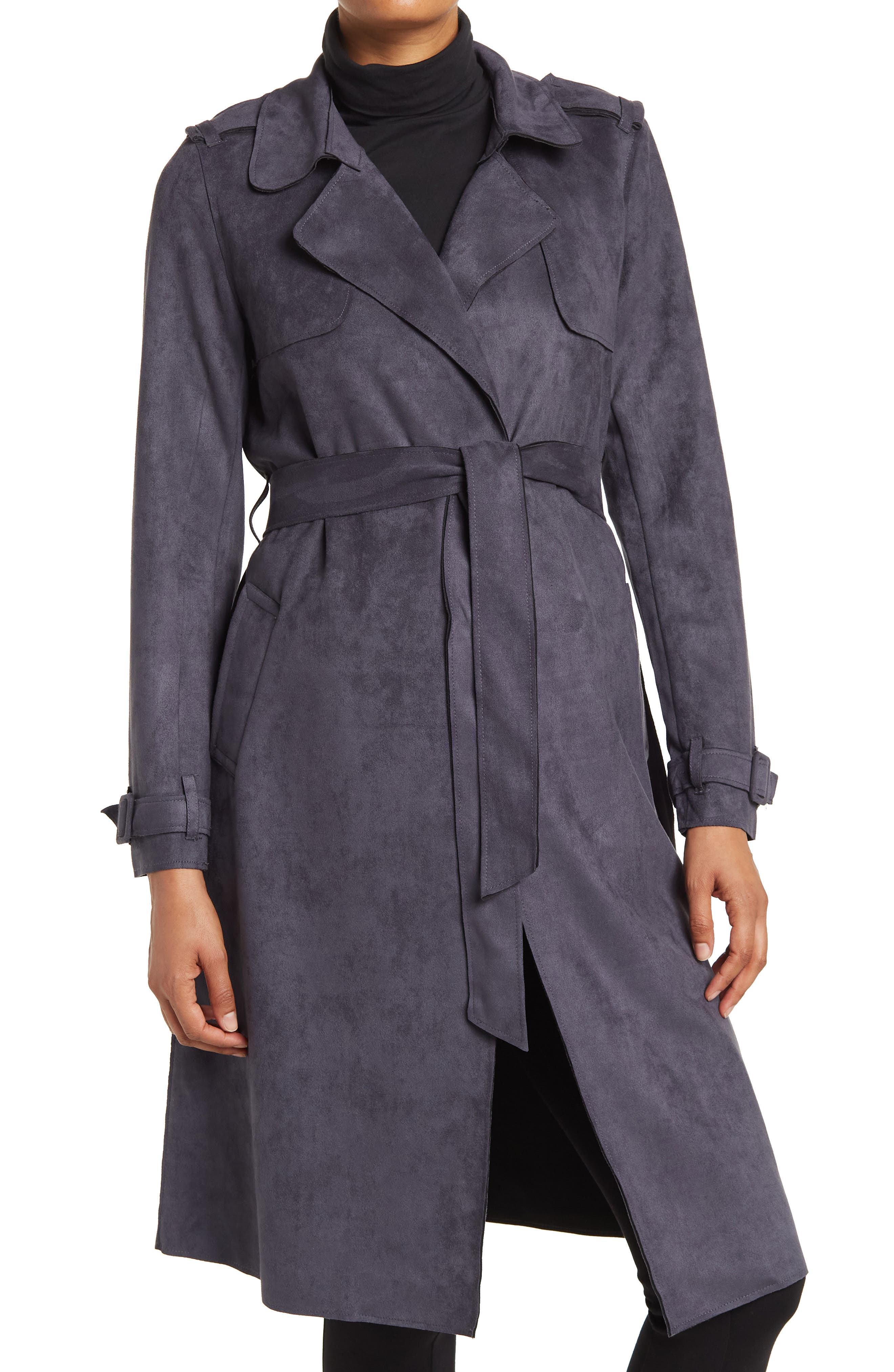 suede trench