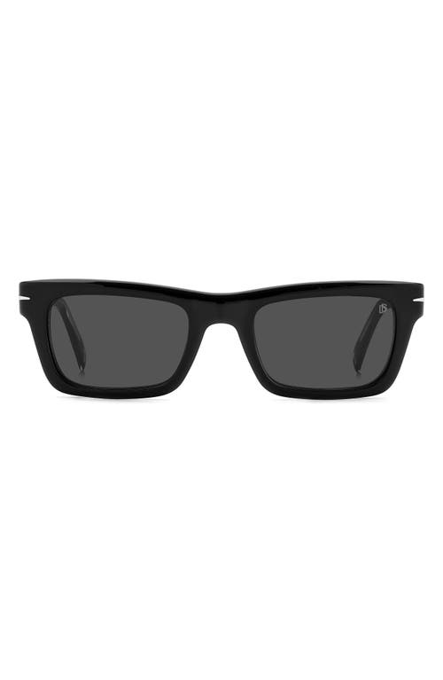 51mm Tinted Rectangular Sunglasses in Black /Grey