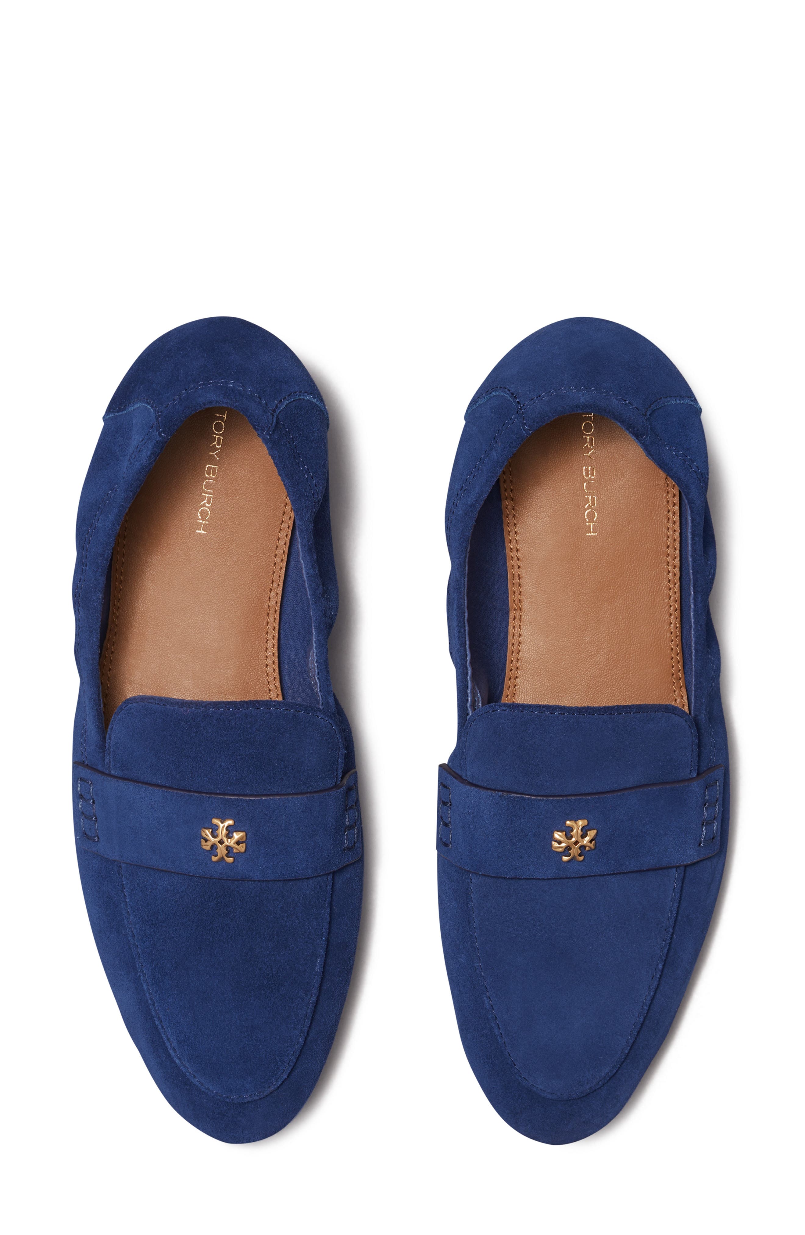 tory burch blue loafers