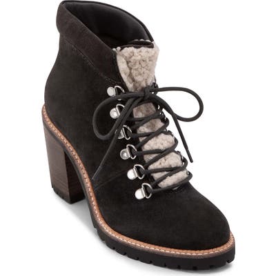 Dolce Vita Post Faux Shearling Trimmed Hiking Boot- Grey