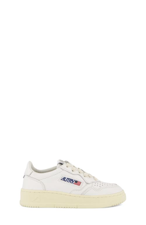 Shop Autry Kids' Medalist Low Sneaker In Four White/white