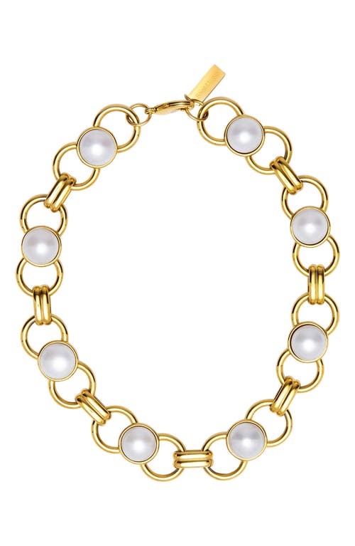 Freshwater Pearl Station Necklace in White