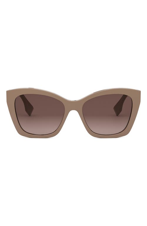 Shop Fendi ' Lettering 55mm Gradient Square Sunglasses In Shiny Light Brown/brown