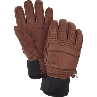 Hestra Fall Line Leather Ski Gloves, Brown