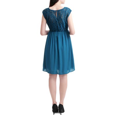 Kimi And Kai Genevieve Lace Maternity Dress, Blue/green