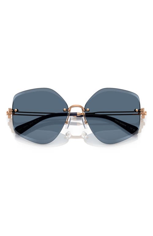 Tory Burch Geometric-frame Sunglasses In Gold Amber