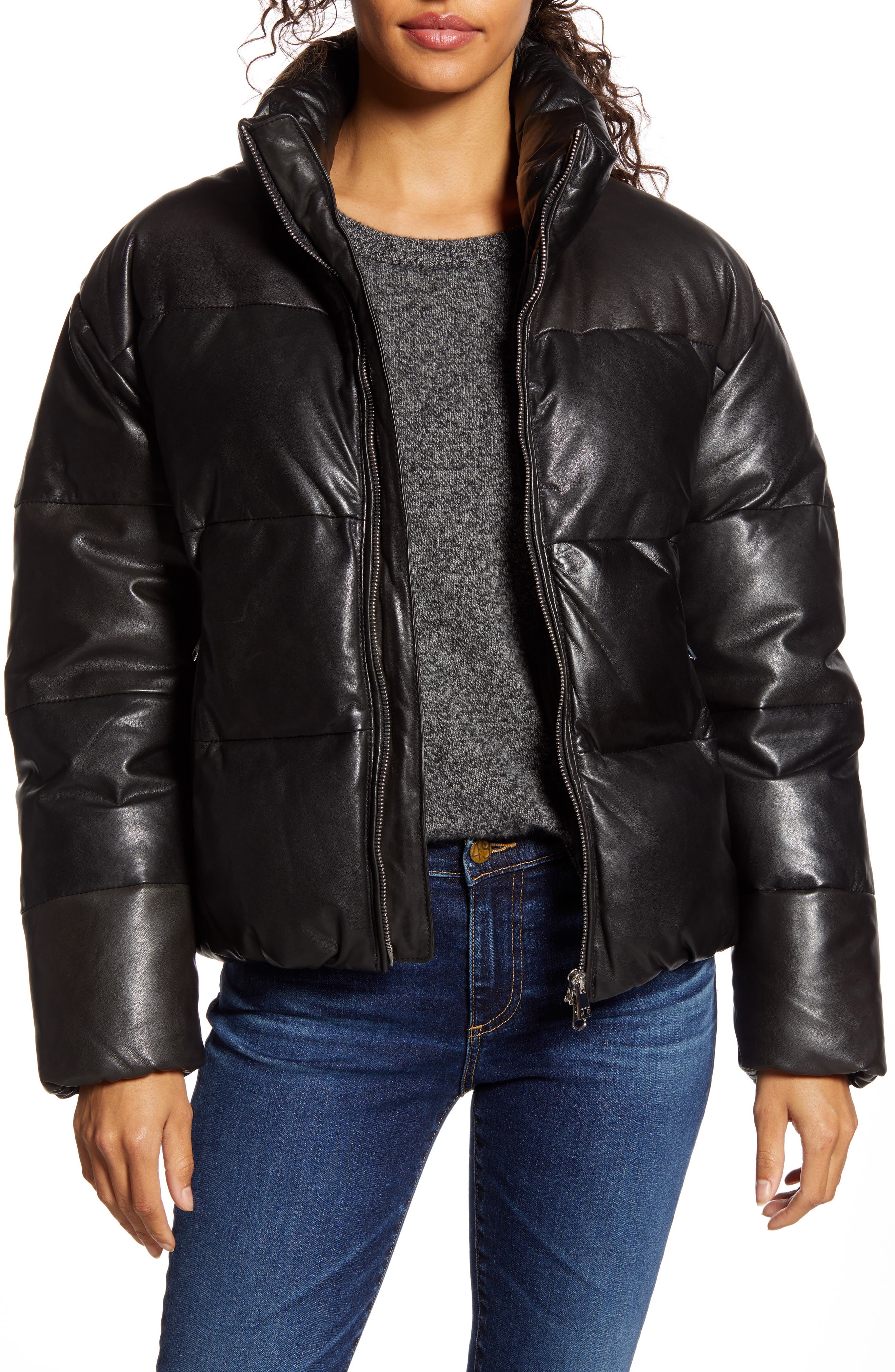 LAMARQUE Iris Down Insulated Leather Puffer Jacket Nordstrom