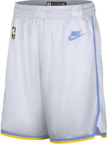 Men's Nike White Los Angeles Lakers 2022/23 City Edition Swingman Shorts Size: Medium