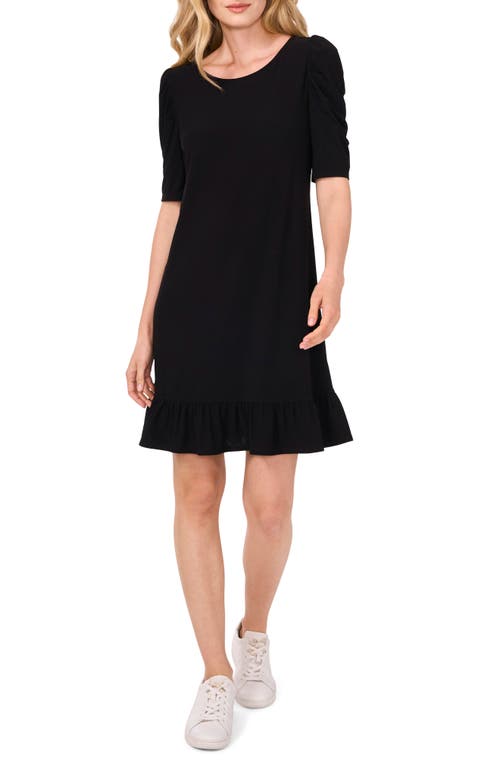 CeCe Puff Sleeve Jersey Dress Rich Black at Nordstrom