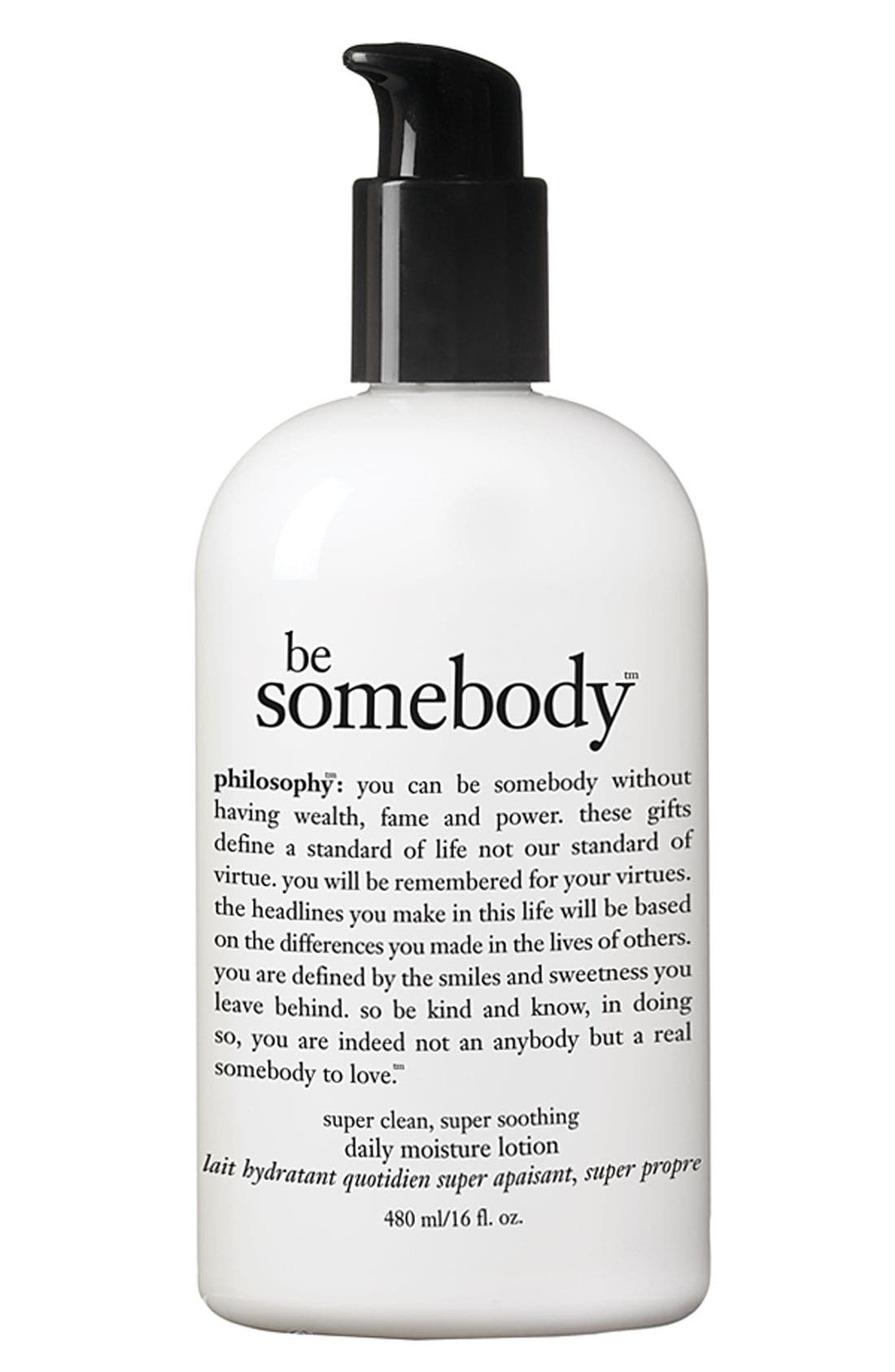 philosophy 'be somebody' lightly scented body lotion Nordstrom