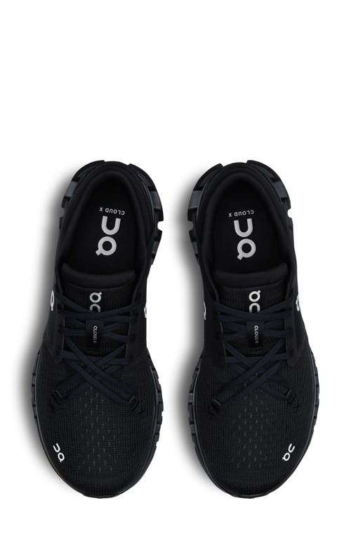On Cloud X 4 Training Shoe In Black/eclipse