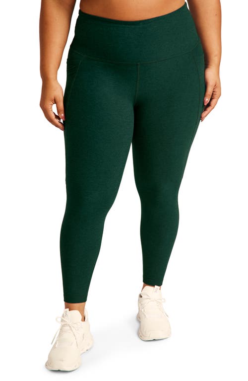 Shop Beyond Yoga Out Of Pocket High Waist Leggings In Dark Spruce Green Heather