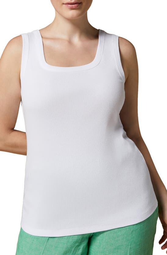 Shop Marina Rinaldi Sleeveless Rib Jersey Tank In White