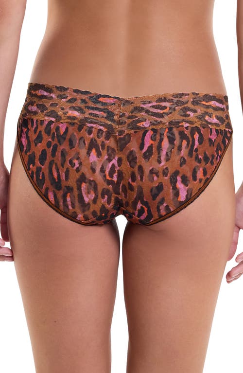 Hanky Panky Printed Signature Lace Low Rise Thong In Throwback Brown