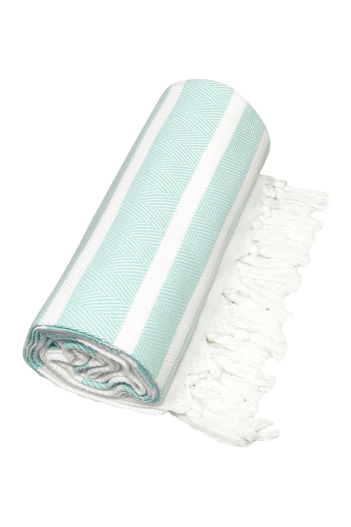 Linum Home 100% Turkish Cotton Herringbone Pestemal Beach Towel In Turquoise/aqua1