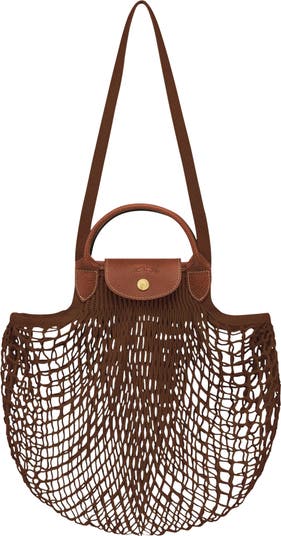 Styling Longchamp Le Pliage Filet knit bag